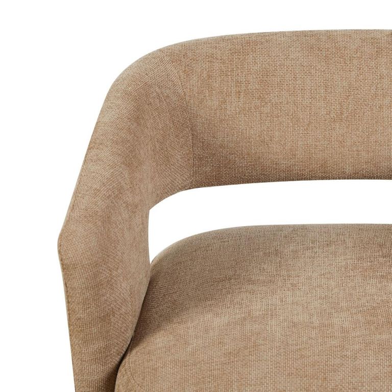 Orla Swivel Accent Chair - Curved Back - Oatmeal - Fabric