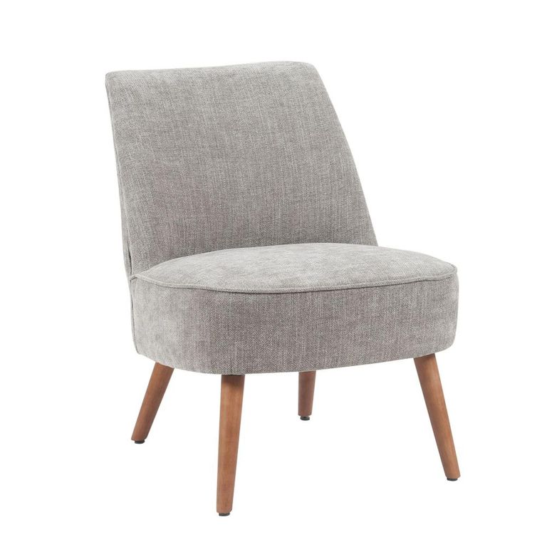 Reagan Accent Armless Chair - Grey - Fabric and Wood