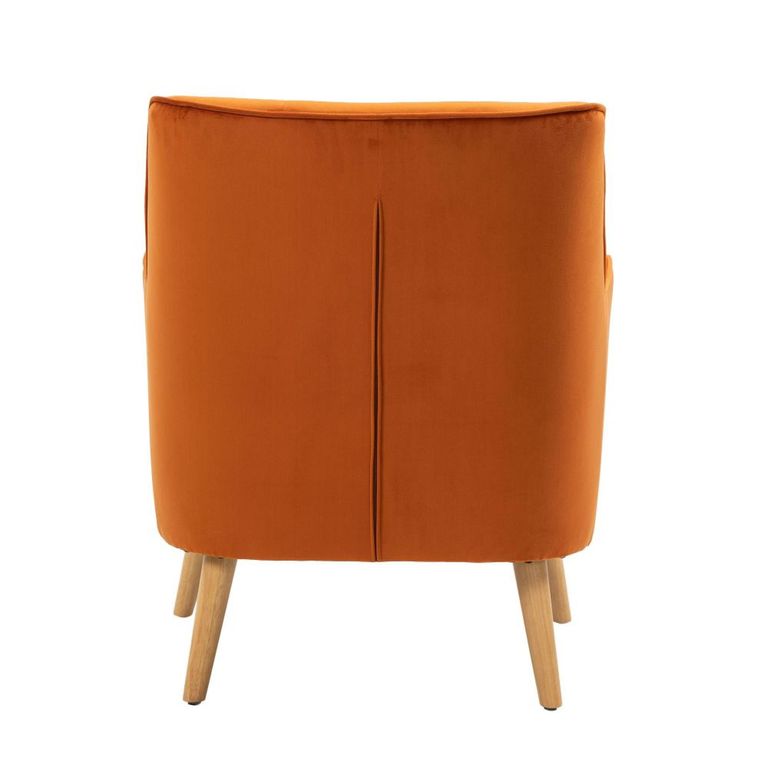 Tara Accent Armchair - Burnt Orange Velvet - Fabric and Oak