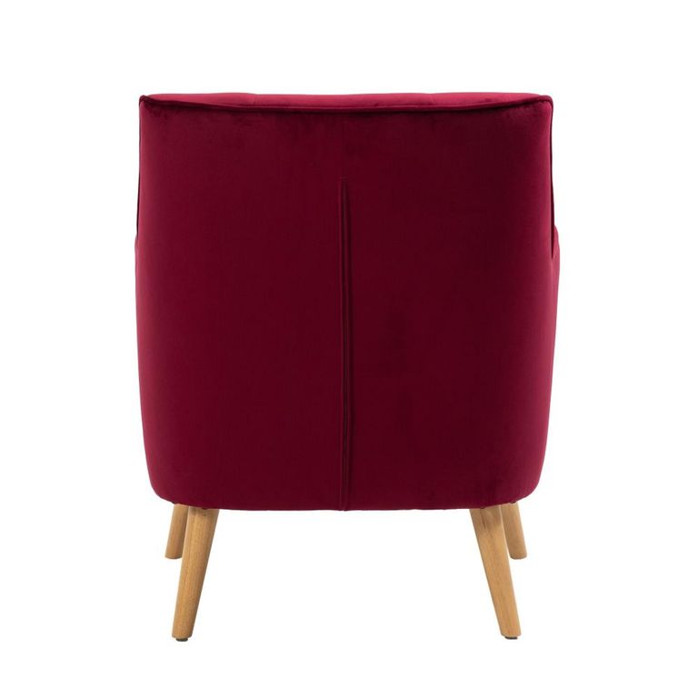Tara Accent Armchair - Dark Crimson Velvet - Fabric and Oak