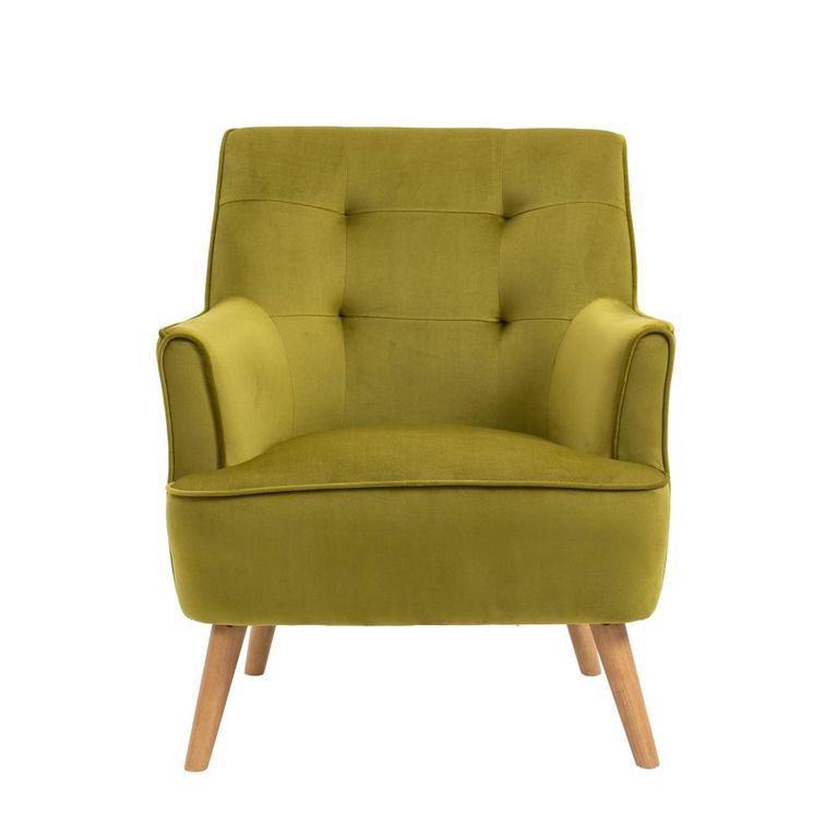 Tara Accent Armchair - Pistachio Velvet - Fabric and Oak