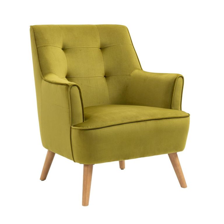 Tara Accent Armchair - Pistachio Velvet - Fabric and Oak