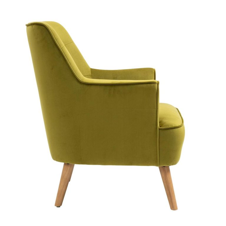 Tara Accent Armchair - Pistachio Velvet - Fabric and Oak