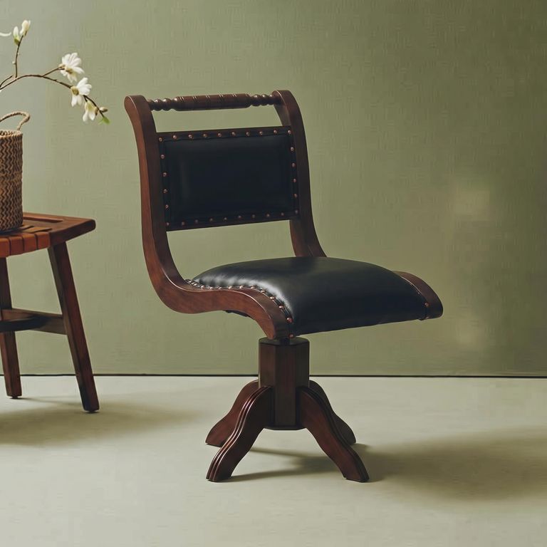 Inca Chair - Swivel - Black Leather