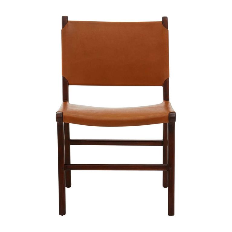 Inca Chair - Antique Brown Leather with Teak Wood