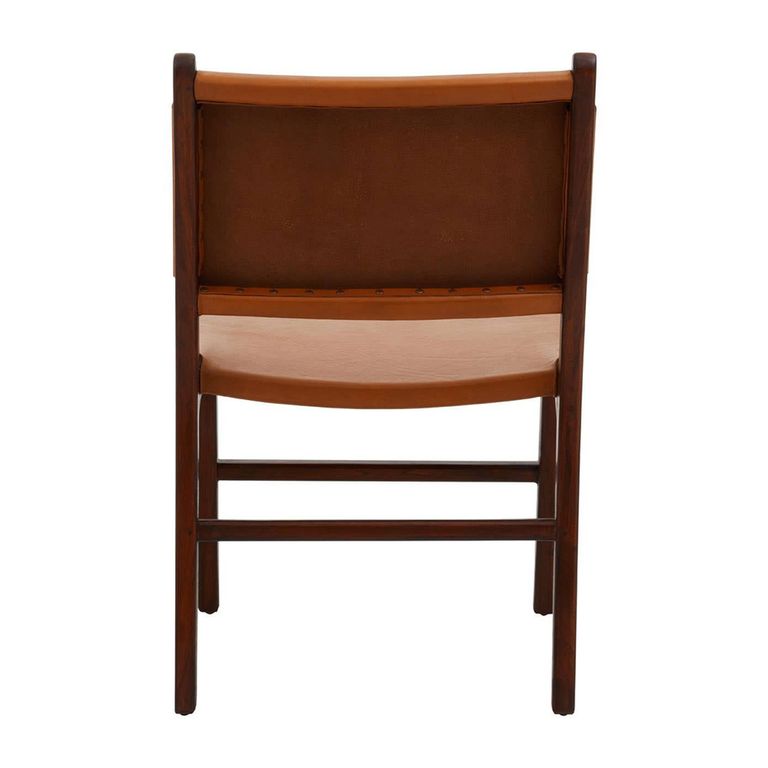 Inca Chair - Antique Brown Leather with Teak Wood