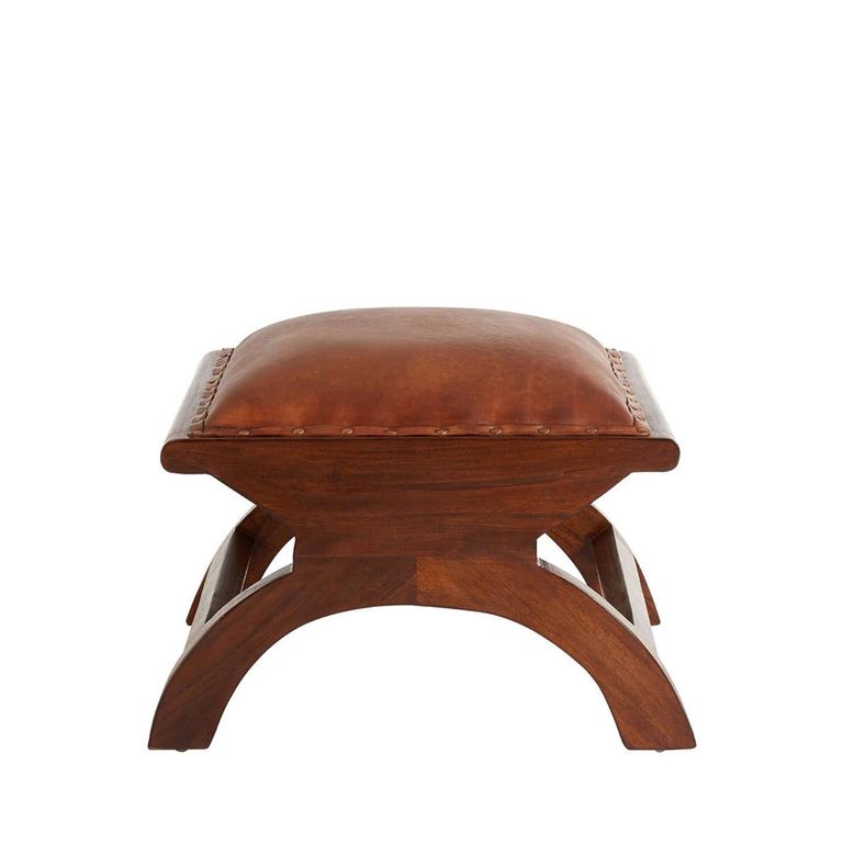 Inca Chair - Brown Leather with Footstool