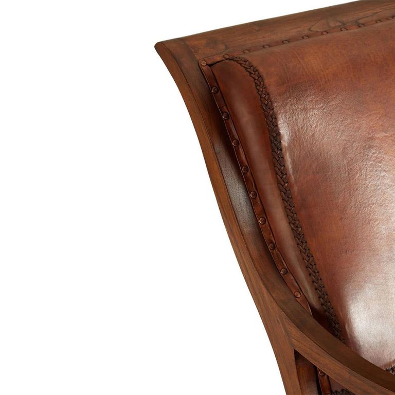 Inca Chair - Brown Leather with Footstool