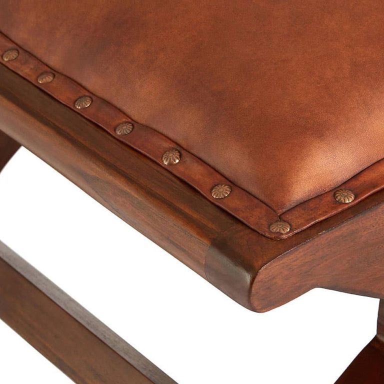 Inca Chair - Brown Leather with Footstool