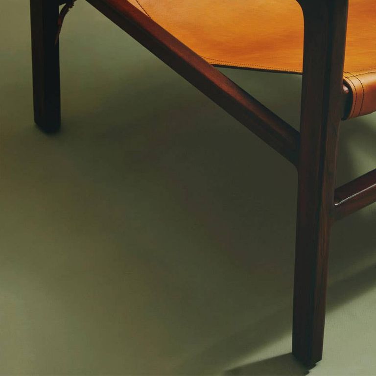 Inca Chair - Brown Leather with Teak Wood - Sling