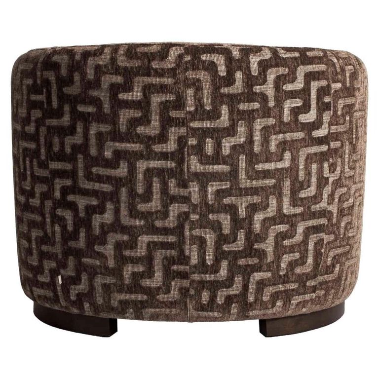 Hannah Lounge Chair - Labyrinth - Brown - Fabric and Wood