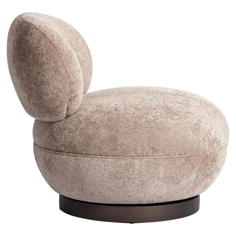 Jace Swivel Lounge Chair - Sand - Fabric and Metal