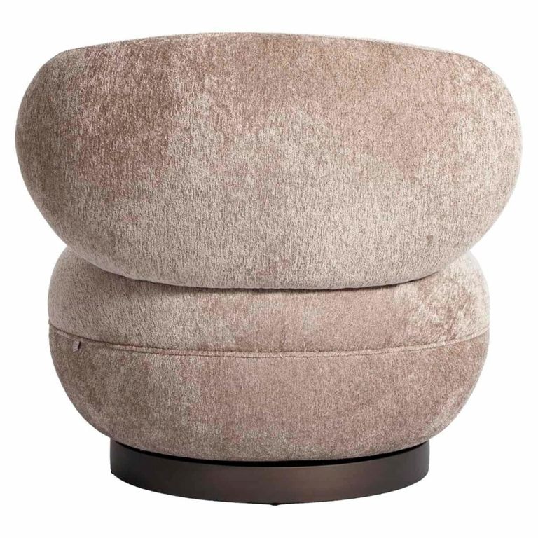 Jace Swivel Lounge Chair - Sand - Fabric and Metal
