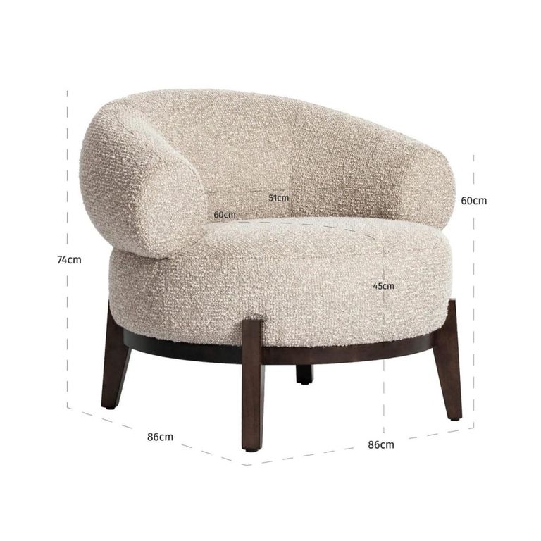 Montana Lounge Chair - Chunky - Natural - Fabric and Wood