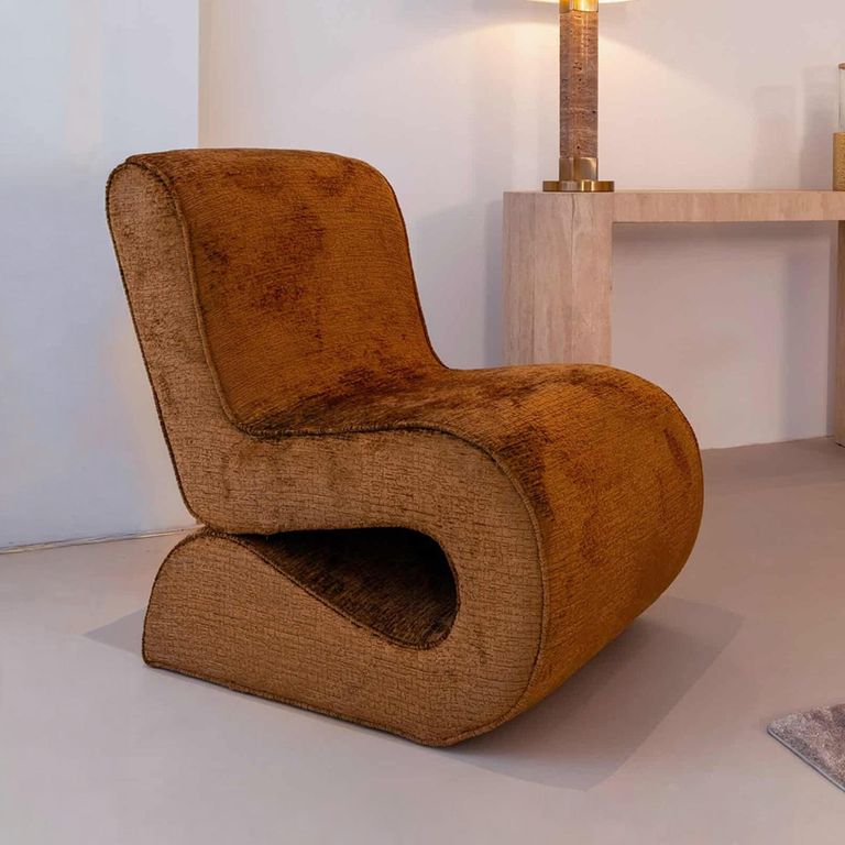 Frankie Brown Fabric Lounge Chair