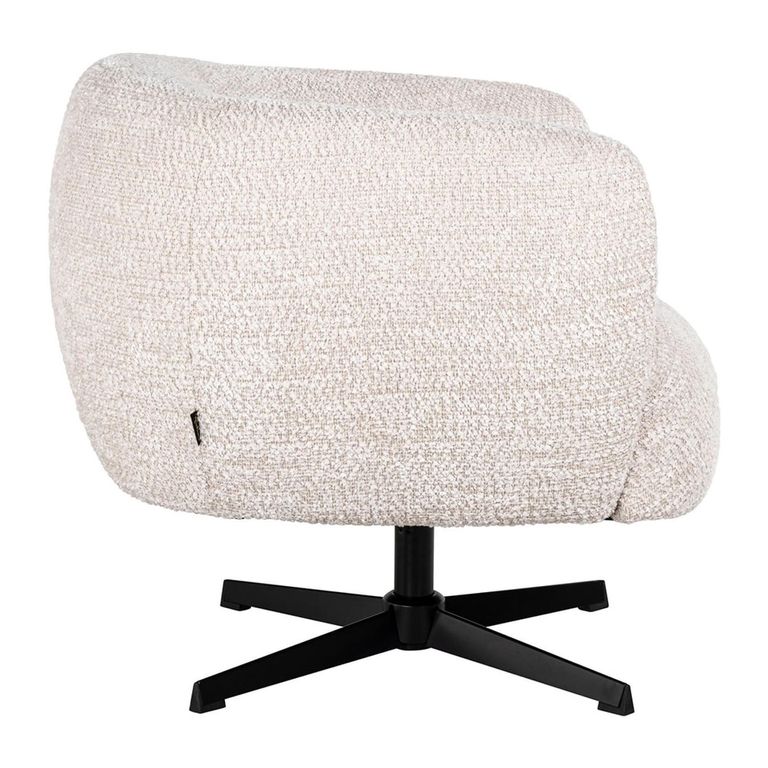 Estelle Swivel Lounge Chair - Cream - Fabric and Metal
