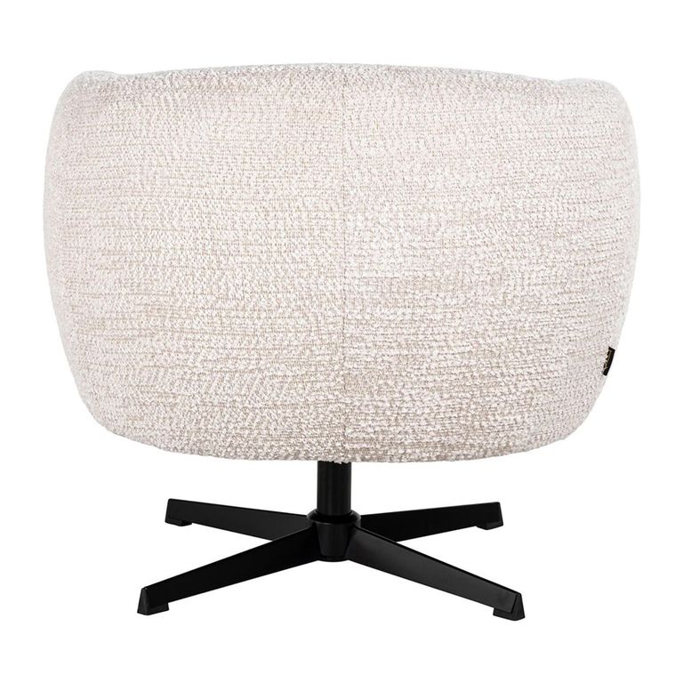 Estelle Swivel Lounge Chair - Cream - Fabric and Metal