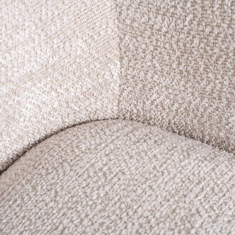 Estelle Swivel Lounge Chair - Cream - Fabric and Metal