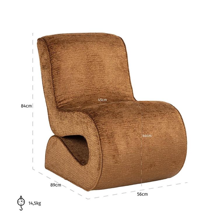 Frankie Brown Fabric Lounge Chair
