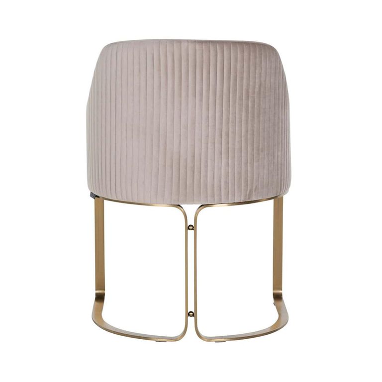 Hadley Khaki Velvet Fabric Armchair with Gold Legs 