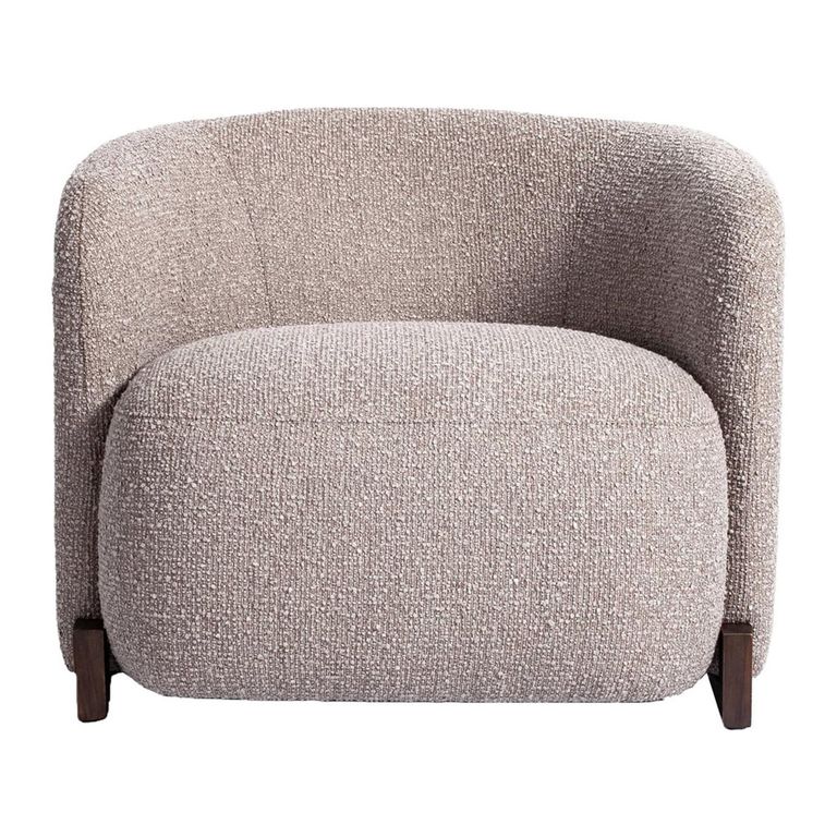 Hannah Lounge Chair - Chunky - Mocca - Fabric and Wood