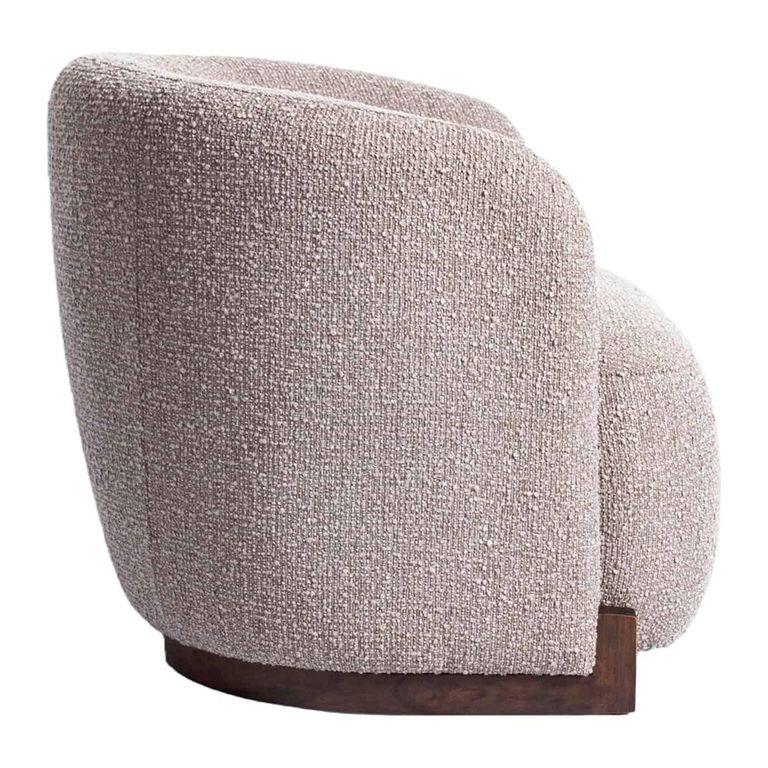 Hannah Lounge Chair - Chunky - Mocca - Fabric and Wood