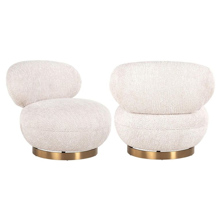 Jace Cream Fabric and Gold Accent Chair
