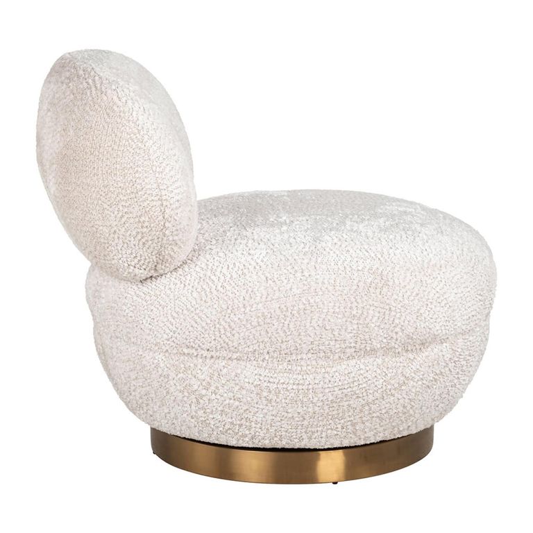 Jace Cream Fabric and Gold Accent Chair