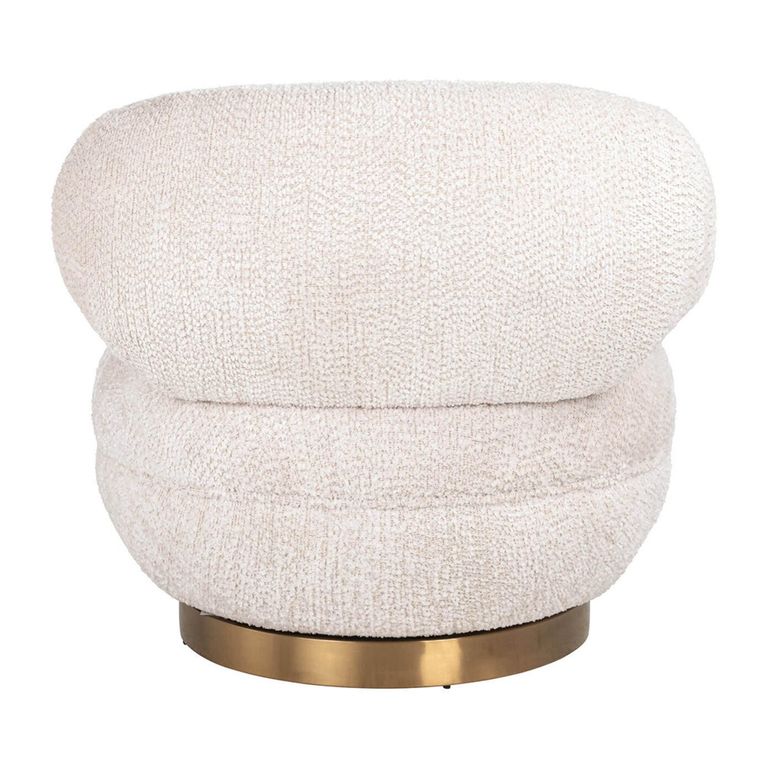 Jace Cream Fabric and Gold Accent Chair