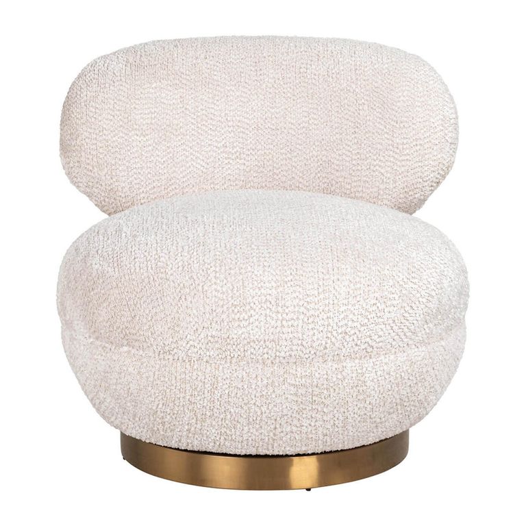 Jace Cream Fabric and Gold Accent Chair