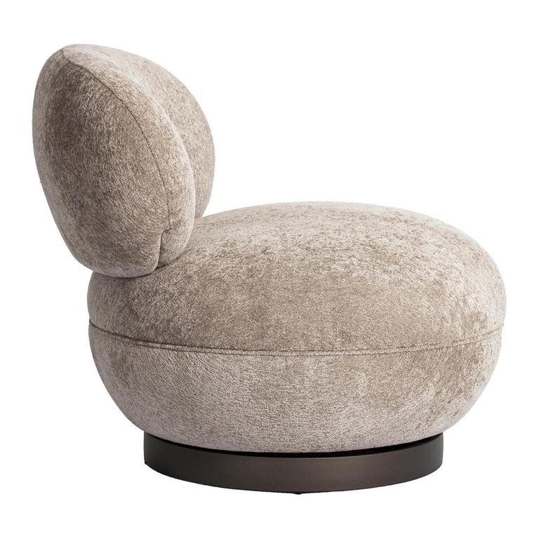 Jace Swivel Lounge Chair - Sand - Fabric and Metal