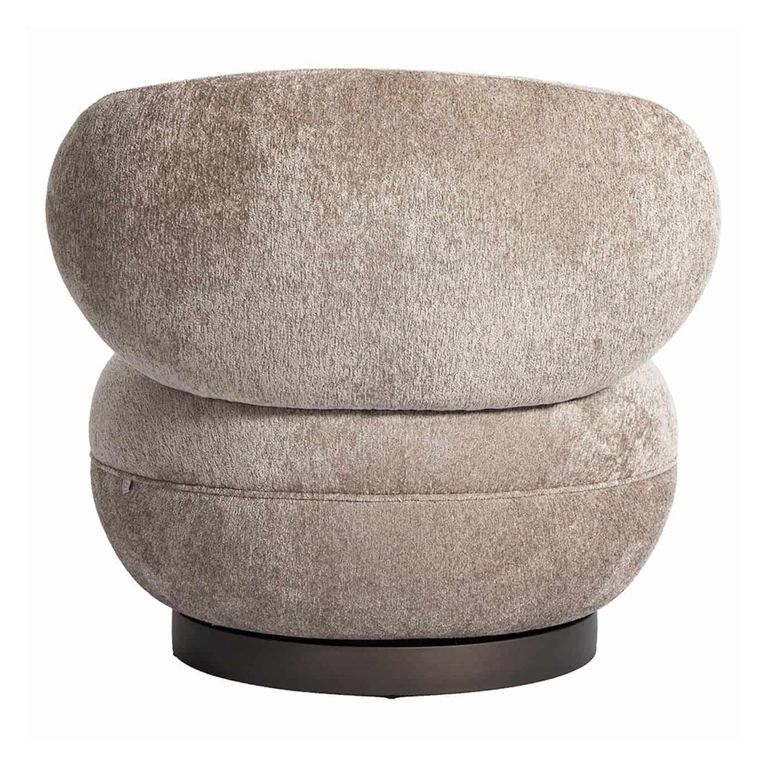 Jace Swivel Lounge Chair - Sand - Fabric and Metal