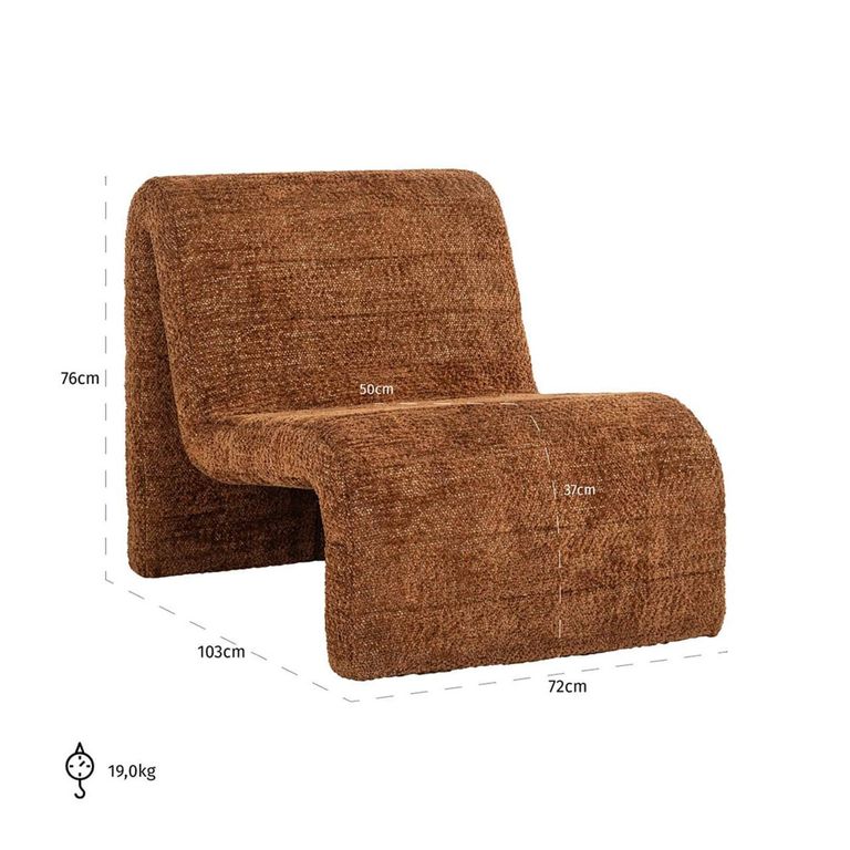 Kelly Cinnamon Fabric Lounge Chair