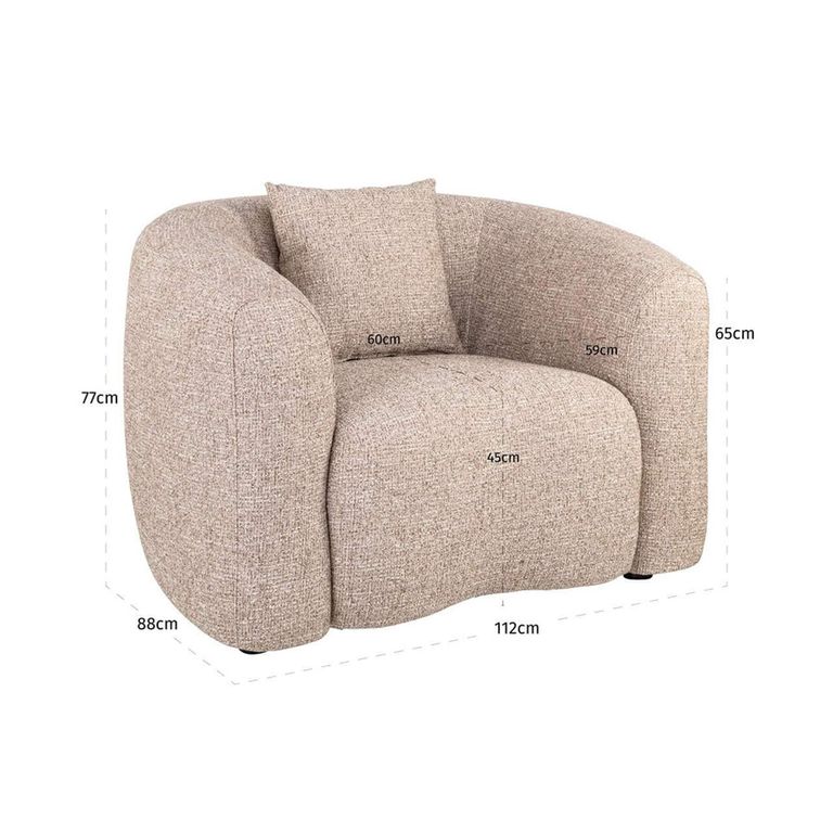 Luxandra Lounge Chair - Sand - Fabric