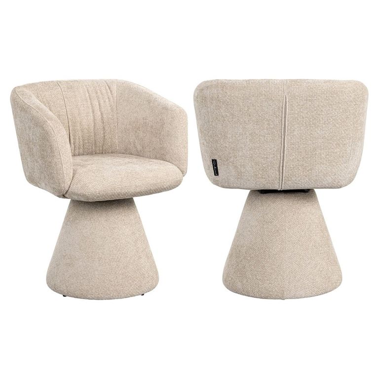 Madeline Cream Fabric Swivel Chair