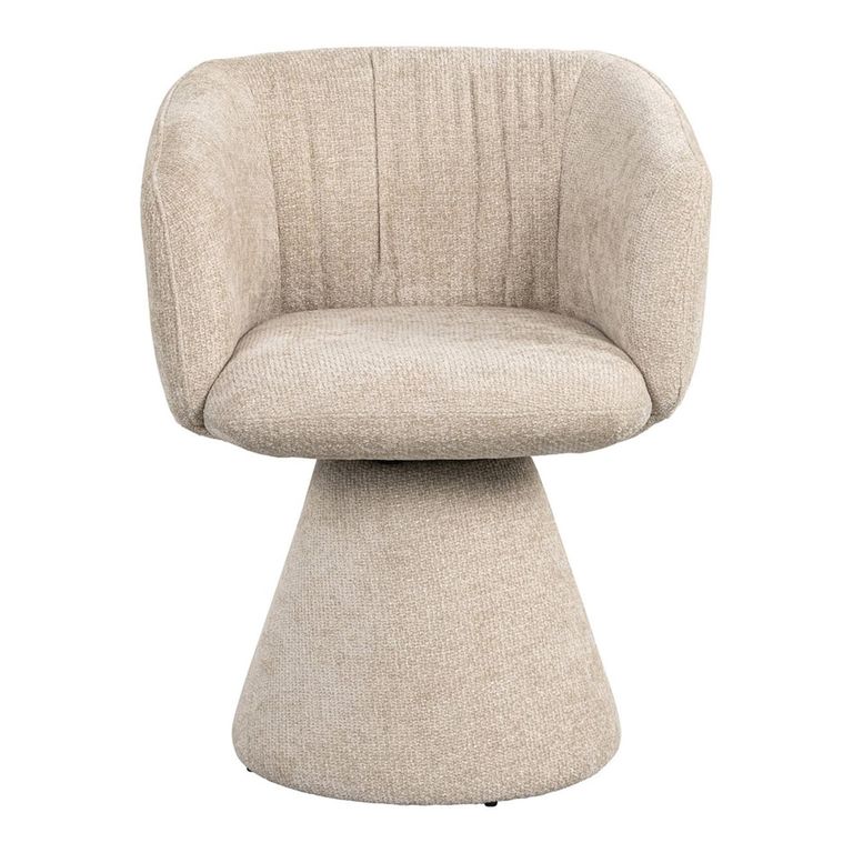 Madeline Cream Fabric Swivel Chair