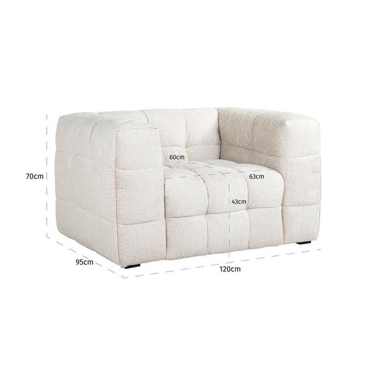 Merrol Cream Fabric Accent Chair