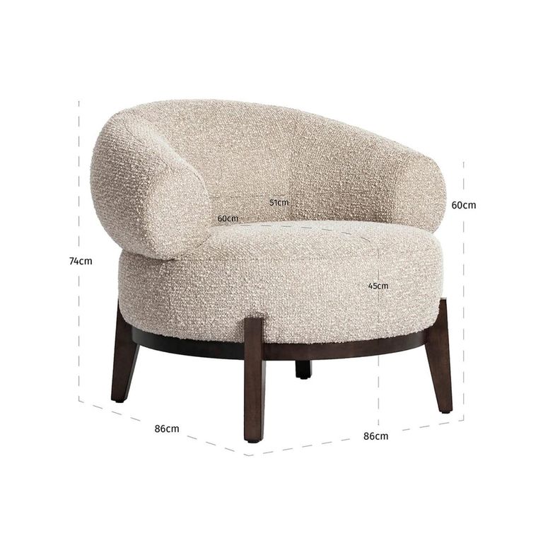 Montana Lounge Chair - Chunky - Natural - Fabric and Wood