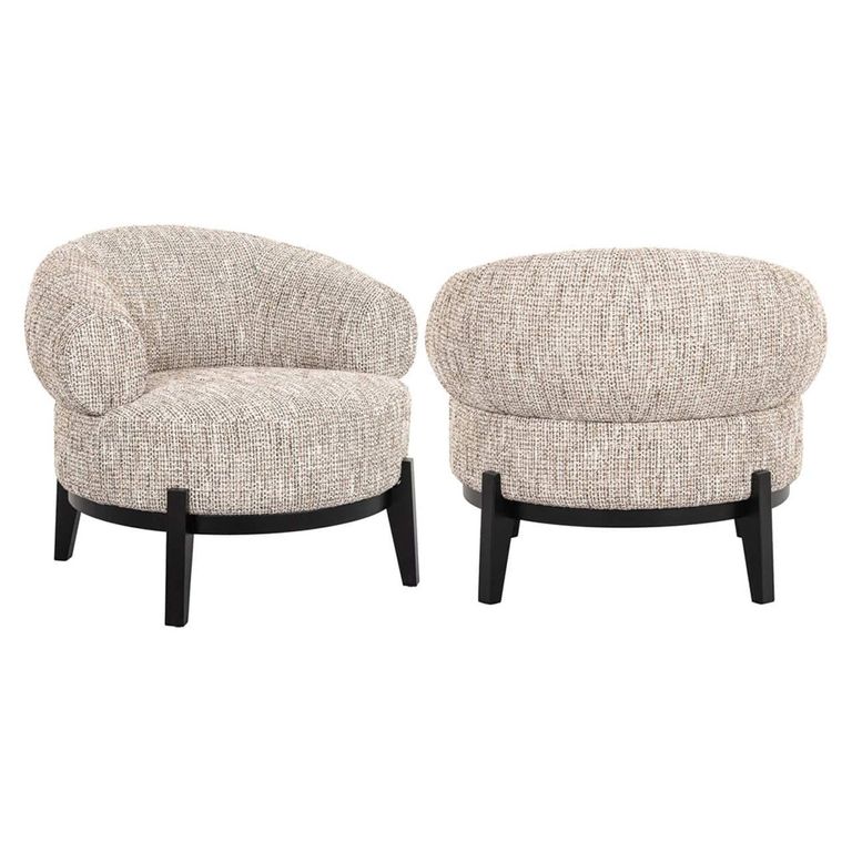 Montana Natural Fabric Accent Chair with Black Legs