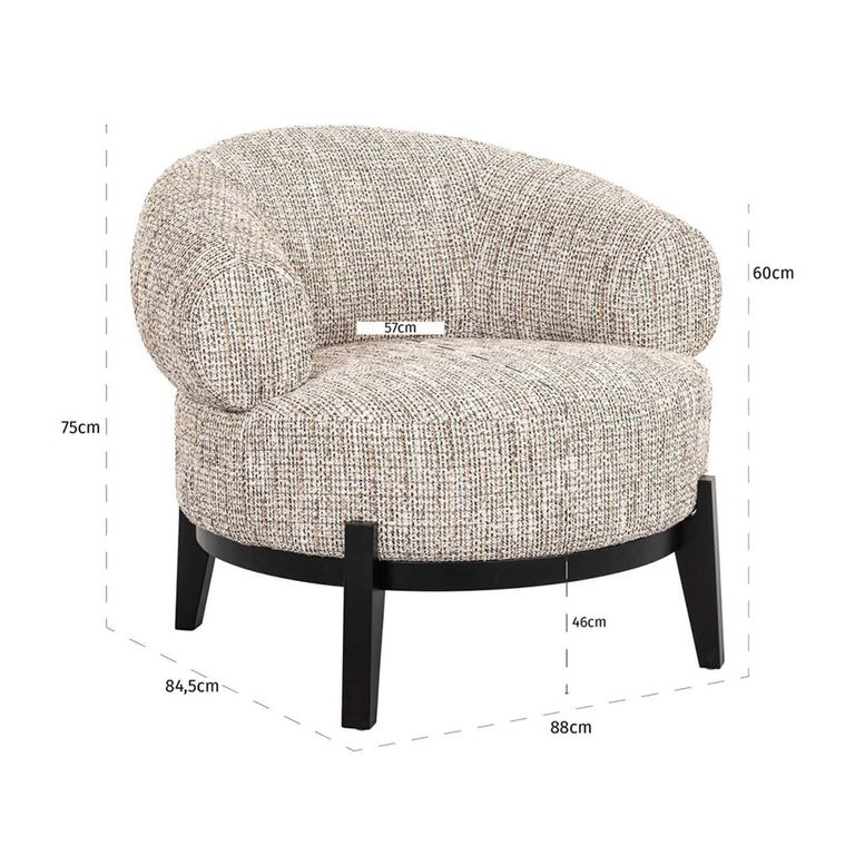 Montana Natural Fabric Accent Chair with Black Legs