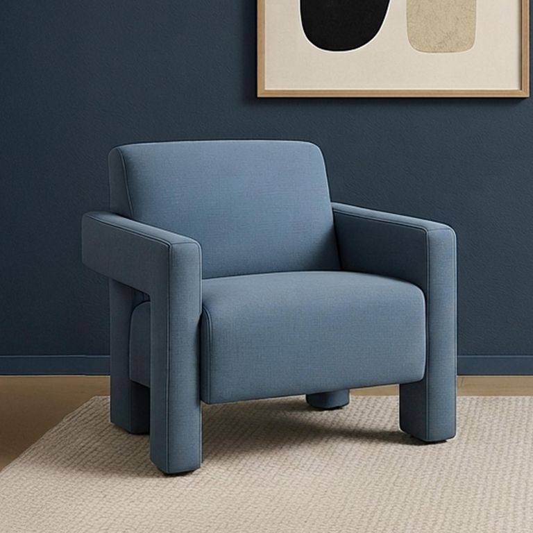 Apex Accent Armchair - Blue Velvet - Fabric