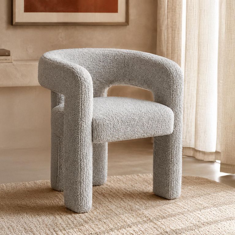 Crescent Armchair - Curved Back - Dove - Fabric