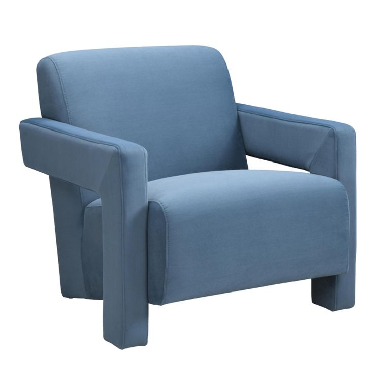 Apex Accent Armchair - Blue Velvet - Fabric