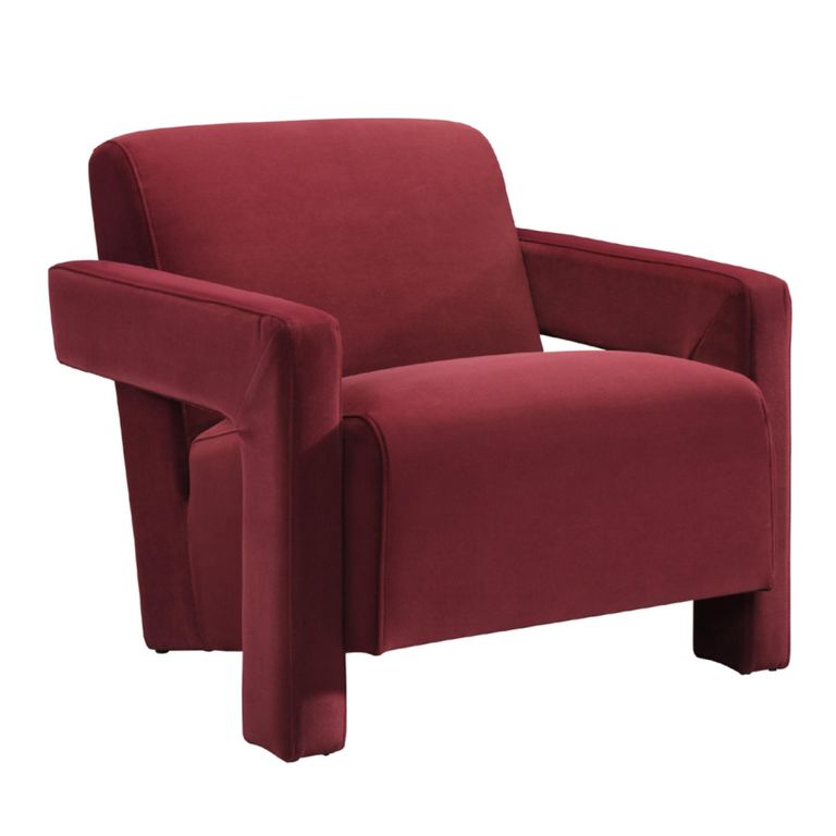 Apex Accent Armchair - Burgundy Velvet - Fabric