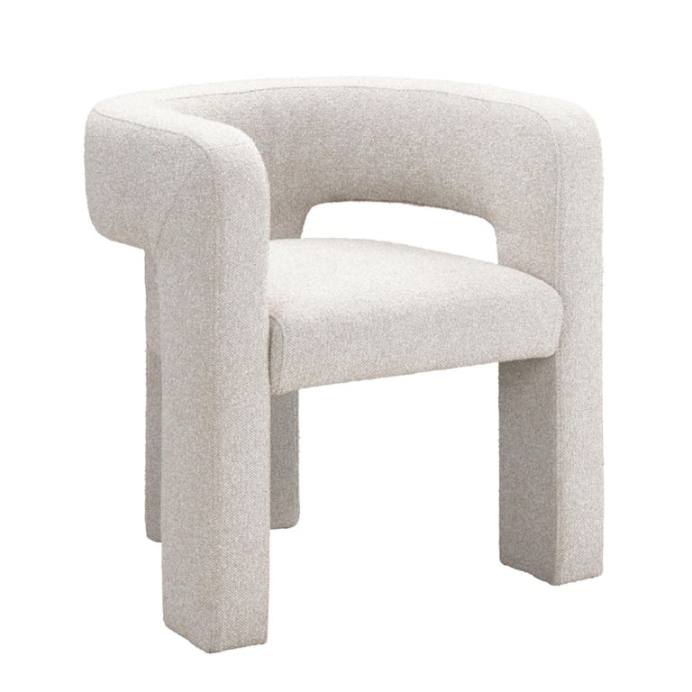 Crescent Armchair - Curved Back - Mink - Fabric