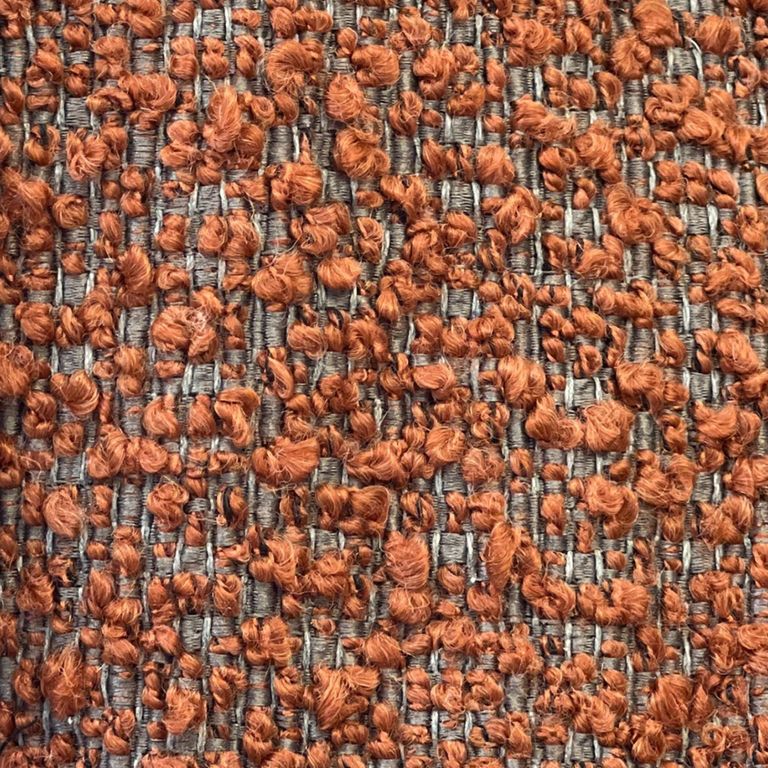 Eclipse Armchair - Curved Back - Burnt Orange and Black - Fabric and Metal