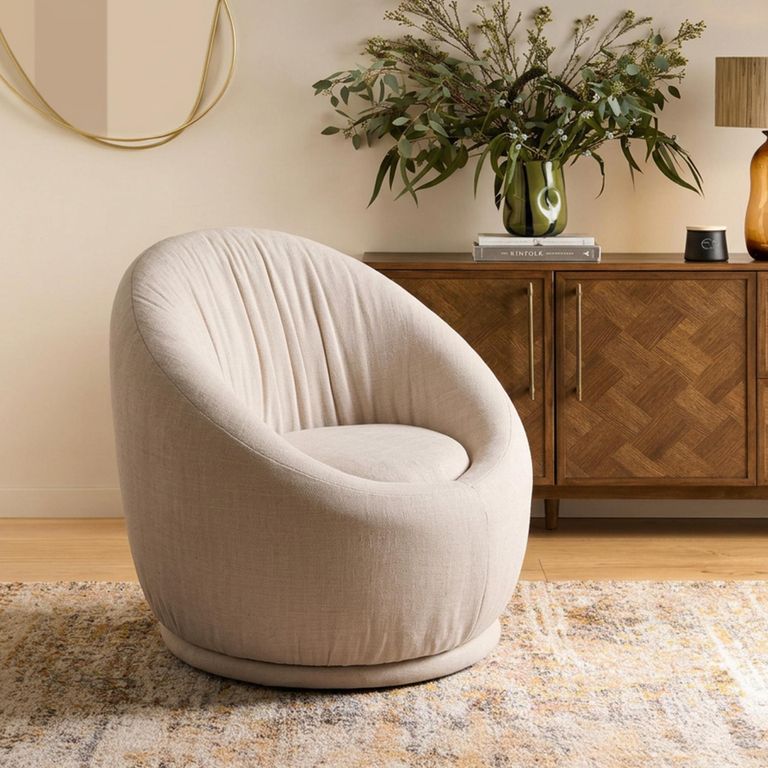 Cordoba Swivel Lounge Chair - Cream - Fabric