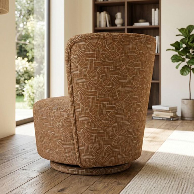 Aura Swivel Chair - Curved Back - Amber - Fabric