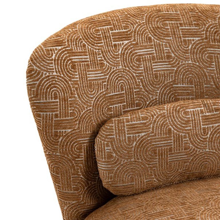 Aura Swivel Chair - Curved Back - Amber - Fabric