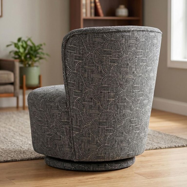 Aura Swivel Chair - Curved Back - Charcoal - Fabric